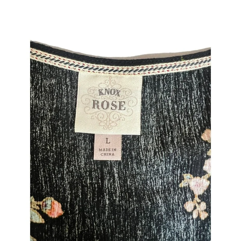 Knox Rose Women's Black Floral Sleeveless Dress - Picture 3 of 7